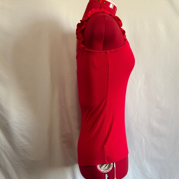 Red Ruffled Tank Top - Picture 2 of 6